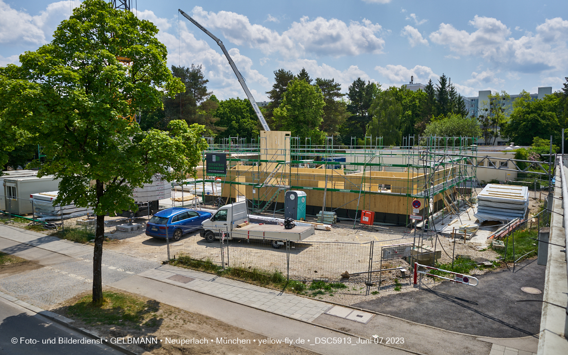 07.06.2023 - aktuelle Fotos von der »Baustelle zum Hort für Kinder« in Neuperlach in München